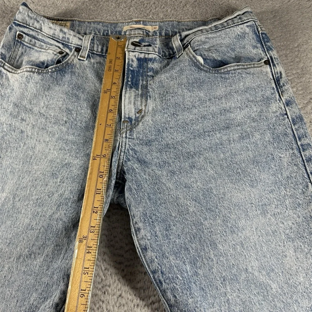 Levi's Jeans Middy Straight 32x30 Acid Wash Stretch Retro‎ Light Wash